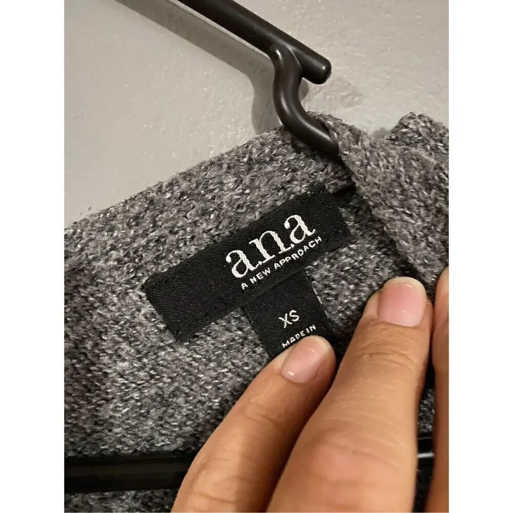 A.N.A Grey Open Front Knit Pocket Cardigan Size XSmall